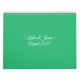 Calendario Flat Mint Green Background – Wedding Design