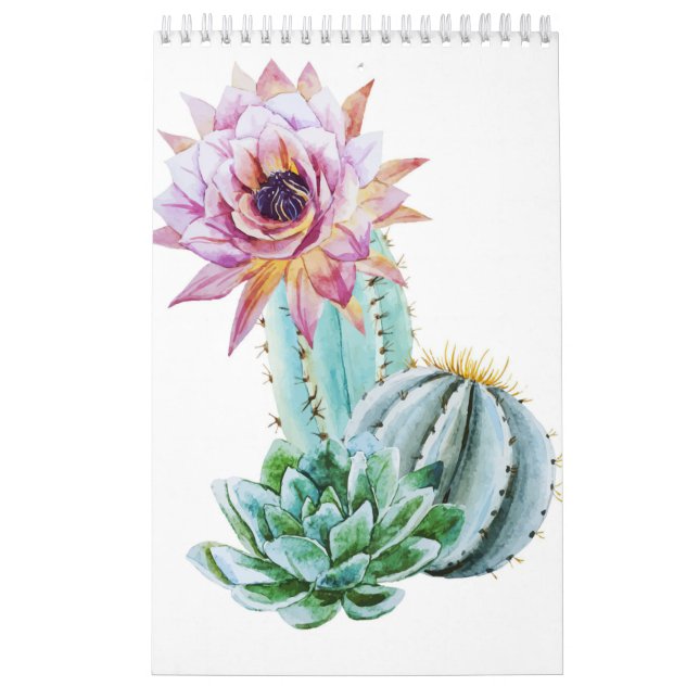 Calendario Flor de cactus rojas (Tapa)