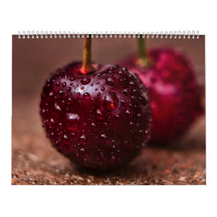 Calendario Flor de Fruta de Temporada Cereza Bayas año nuevo