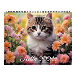 Calendario Flor De Gato De Animales Tradicionales Mensualment