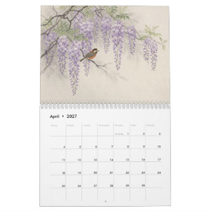 CALENDARIO FLOR DE PÁJAROS JAPONESES