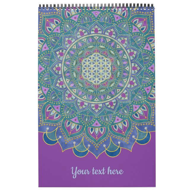 Calendario Flor De Vida - Mandala Estilo India 1 (Tapa)