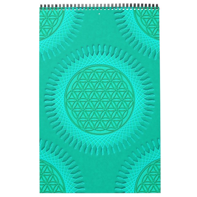 Calendario Flor de vida - sol - patrón ininterrumpido 2 (Tapa)