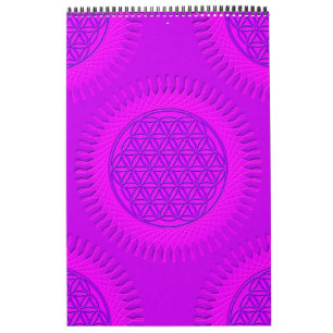 Calendario Flor de vida - sol - patrón ininterrumpido 3