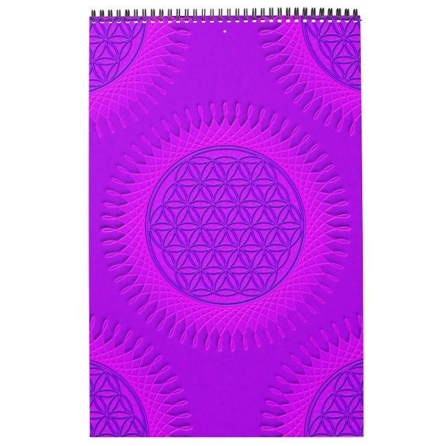 Calendario Flor de vida - sol - patrón ininterrumpido 3 (Tapa)