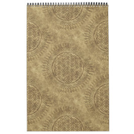 Calendario Flor de vida - sol - patrón ininterrumpido 4