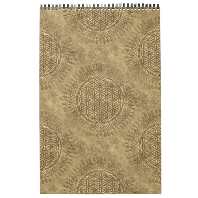 Calendario Flor de vida - sol - patrón ininterrumpido 4 (Tapa)