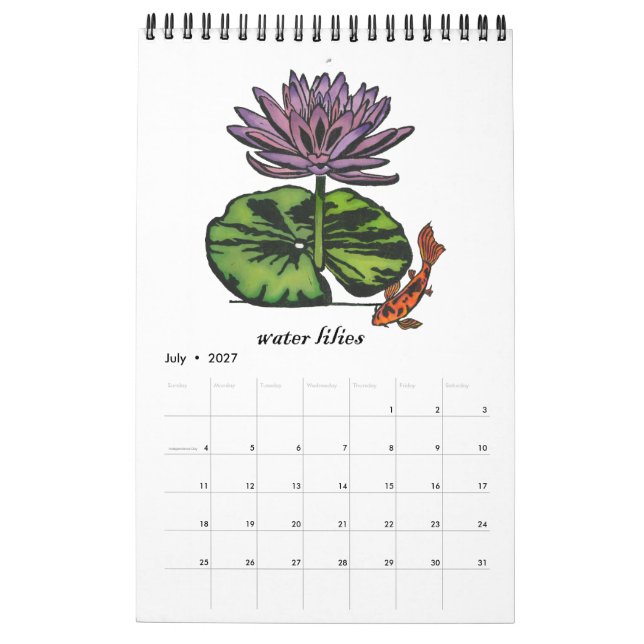 Calendario Flor del Mes (Jul 2027)