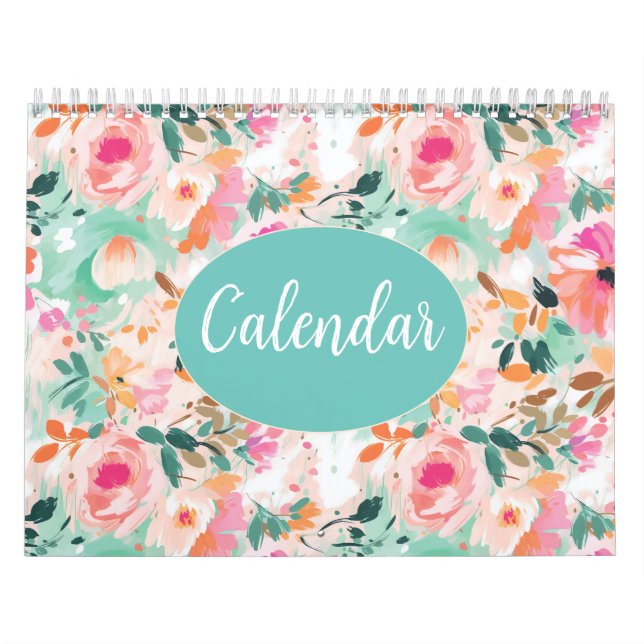 Calendario Flor rosa acuática (Tapa)