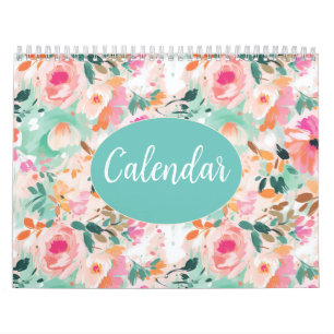 Calendario Flor rosa acuática