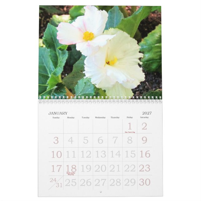 Calendario floral 2014 del jardín inglés (Jan 2027)
