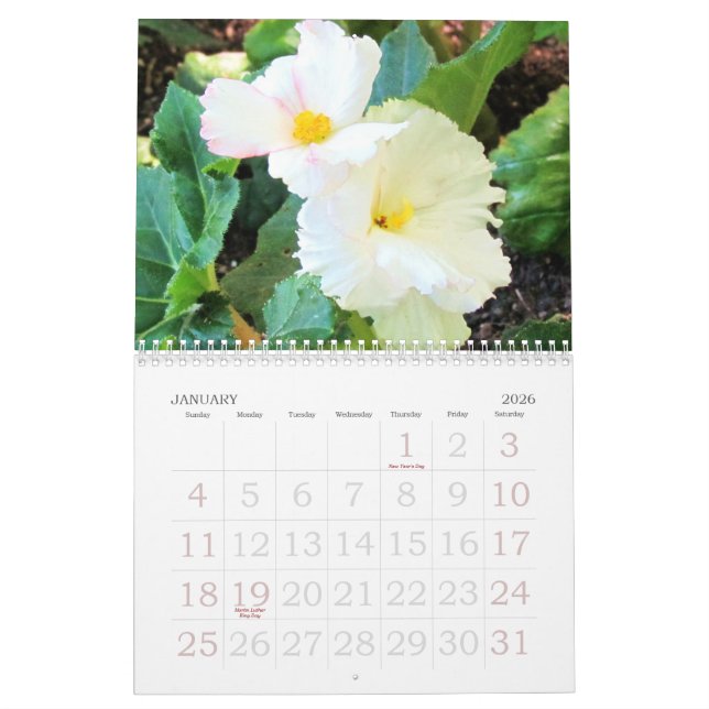Calendario floral 2014 del jardín inglés (Jan 2026)