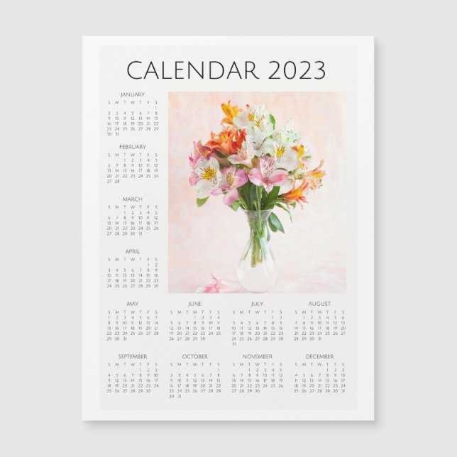 Calendario Floral 2023 , Calendario de flores (Anverso)