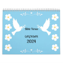 Calendario floral 2024 con versos bíblicos