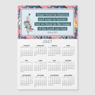 Calendario floral 2027 Salmo 20:7 Confía en Dios