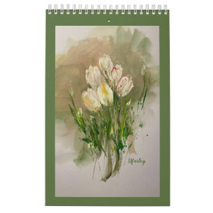 Calendario floral de Daises rosados 2025