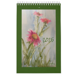 Calendario floral de Daises rosados 2025
