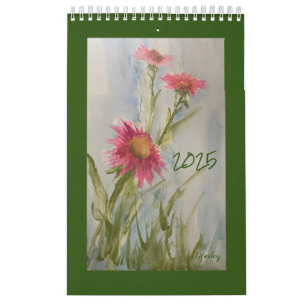 Calendario floral de Daises rosados 2025