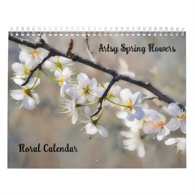 Calendario floral de flores de primavera con estil (Tapa)