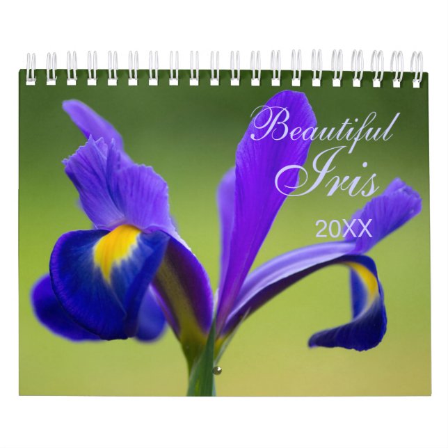 Calendario floral de Iris personalizado | Año edit (Tapa)