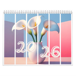 Calendario Floral de Lirio de Calla Elegante 2026