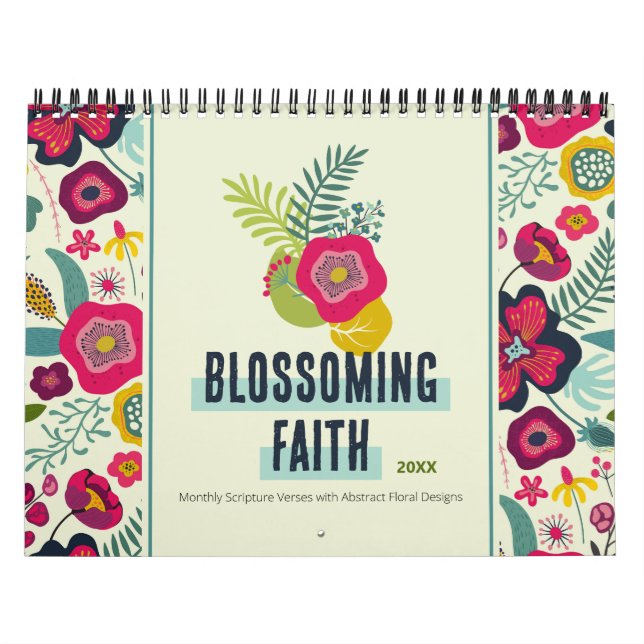 Calendario Floral de resumen de fe floreciente (Tapa)