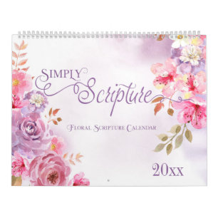 Calendario floral de simples escrituras
