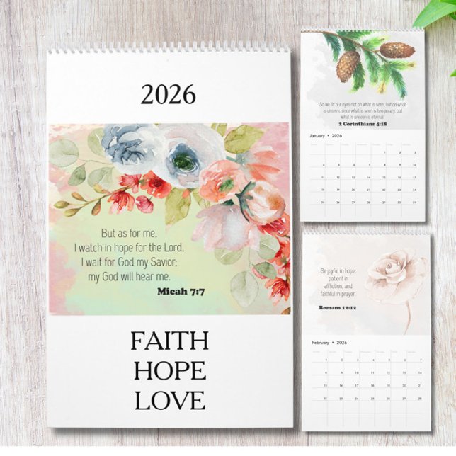 Calendario Floral de Versículos Bíblicos 2026 (Subido por el creador)
