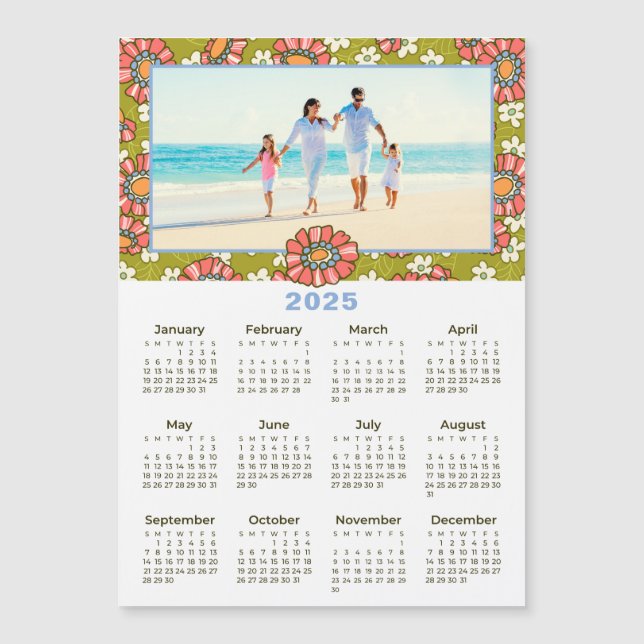 Calendario floral fotográfico retro 2025 para Pers (Anverso)