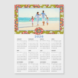 Calendario floral fotográfico retro de Personaliza