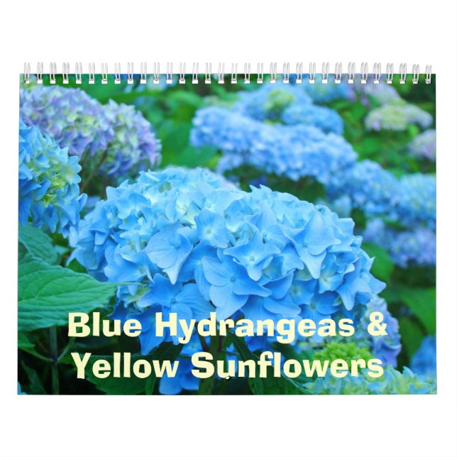 Calendario floral Hidrangeas azules girasoles amar (Tapa)