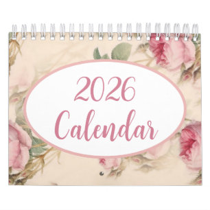 Calendario floral moderno 2026, elegante y artísti