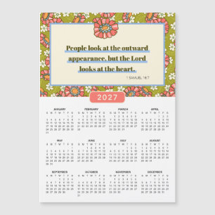 Calendario Floral Retro 2027 1 Samuel 16:7