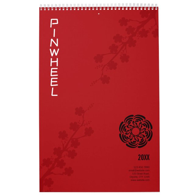 Calendario Floral roja audaz (Tapa)