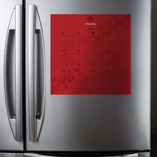 Calendario floral rojo en negrita (Subido por el creador)