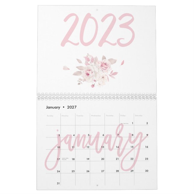 Calendario Floral-Rosa 2023 (Jan 2027)