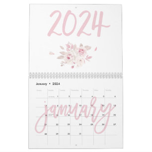 Calendario Floral-Rosa 2024