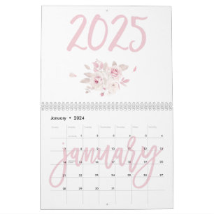 Calendario Floral-Rosa 2025