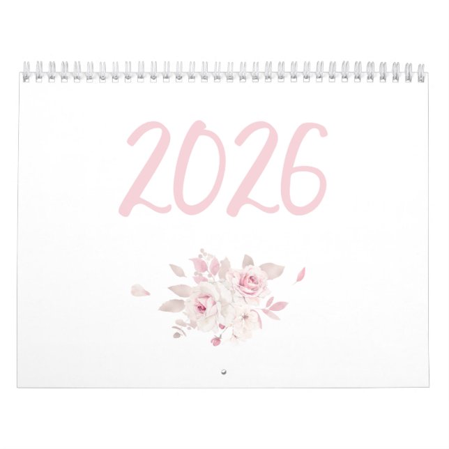 Calendario Floral-Rosa 2026 (Tapa)