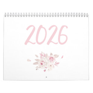Calendario Floral-Rosa 2026