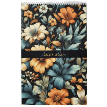 Floral rústica vintage elegante negro