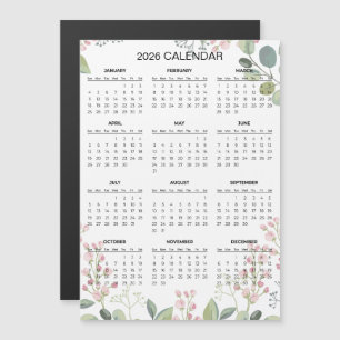 Calendario floral simple pero elegante 2026 Iman