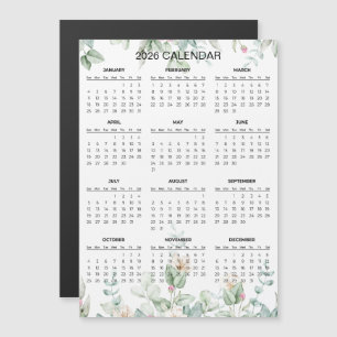 Calendario floral simple pero elegante 2026 Iman