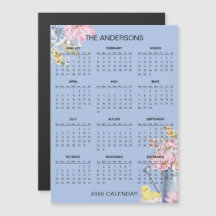 Calendario floral simple pero elegante 2026 | Iman