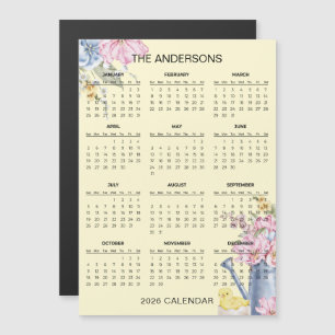 Calendario floral simple pero elegante 2026 Iman