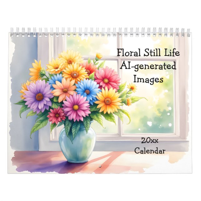 Calendario Floral Still Life AI-generated Images (Tapa)