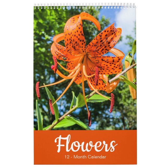 Calendario FLORES 12 Meses Hermosa Floral (Tapa)