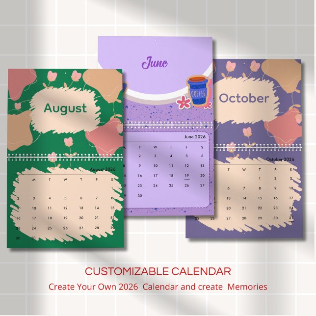 Calendario Flores abstractas brillantes pastel (Subido por el creador)