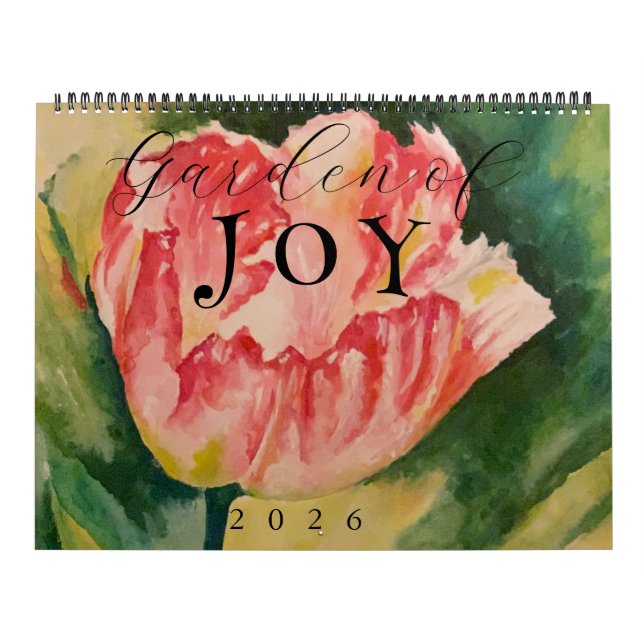 Calendario Flores Acuarela Dos Páginas 12 Meses (Tapa)