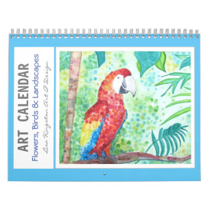 Calendario Flores acuáticas aves y paisajes